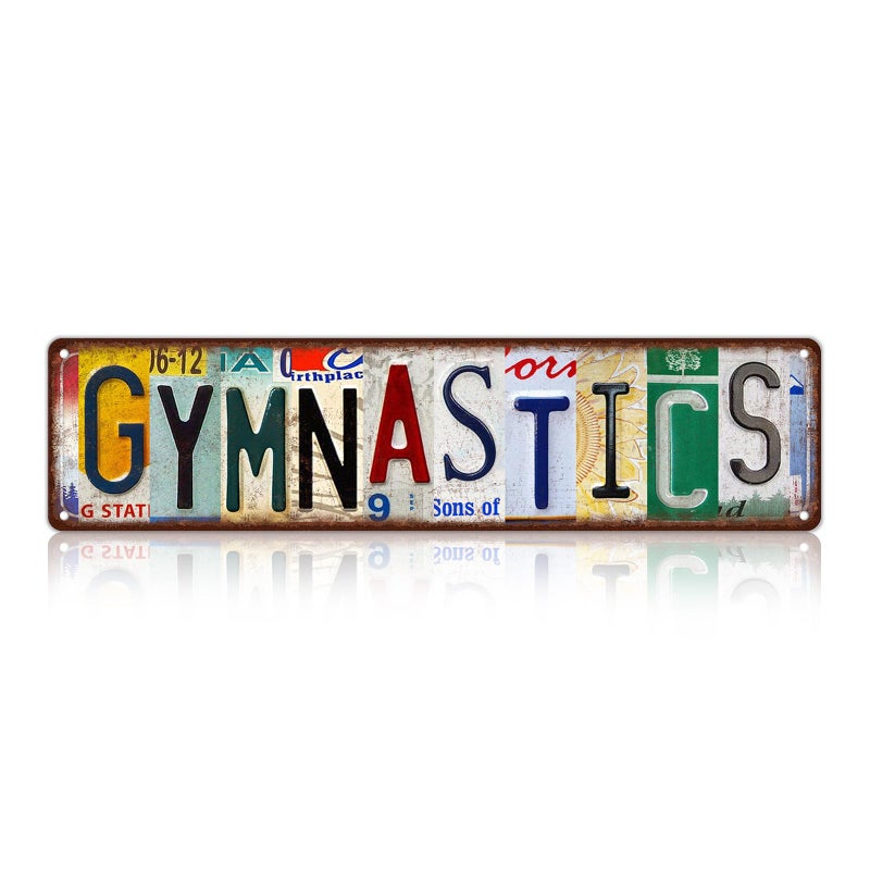 MTsigns Vintage Sport Metal Tin Signs Gymnastics Street Signs Man cave Home Room Bar Wall Decor 16 x 4 Inches - Image 1